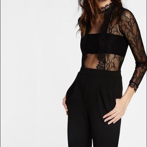 Express Black Lace Jumpsuit